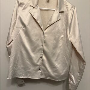 Elegant Cream Satin Blouse